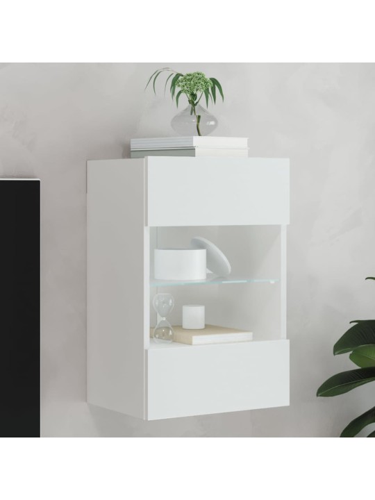 Nástěnná TV skříňka s LED osvětlením bílá 40 x 30 x 60,5 cm