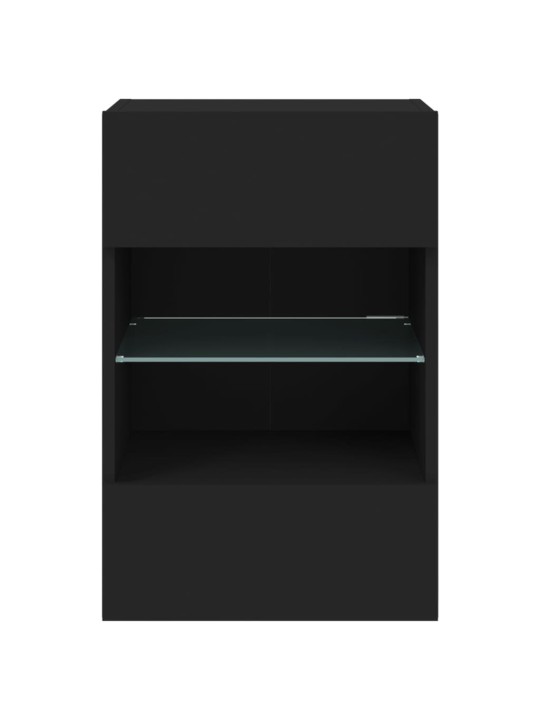 Nástěnná TV skříňka s LED osvětlením černá 40 x 30 x 60,5 cm