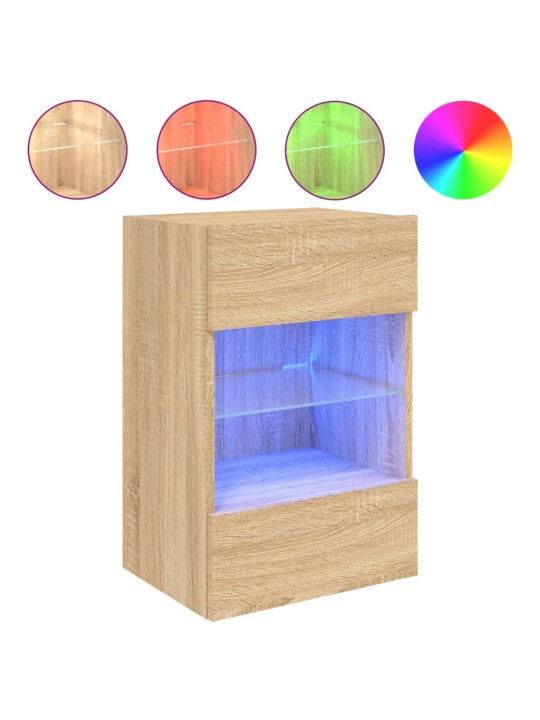 Nástěnná TV skříňka s LED osvětlením dub sonoma 40x30x60,5 cm