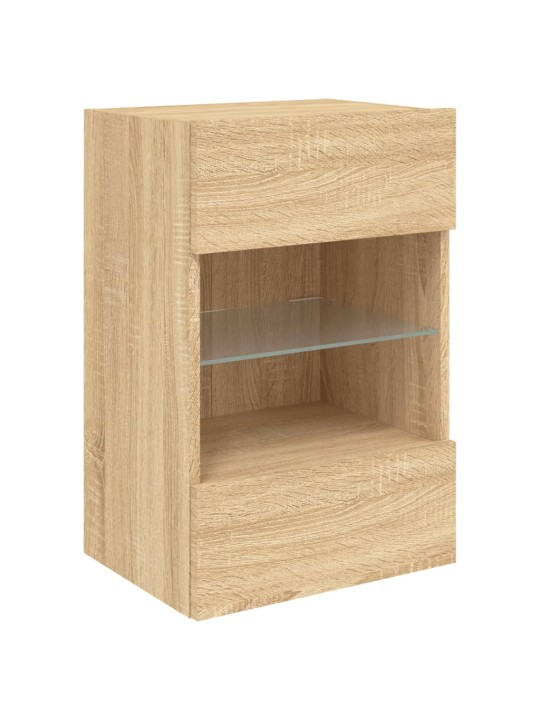 Nástěnná TV skříňka s LED osvětlením dub sonoma 40x30x60,5 cm
