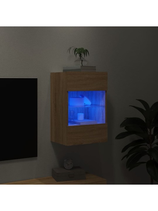 Nástěnná TV skříňka s LED osvětlením dub sonoma 40x30x60,5 cm