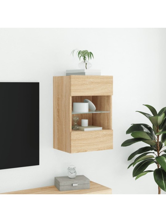 Nástěnná TV skříňka s LED osvětlením dub sonoma 40x30x60,5 cm