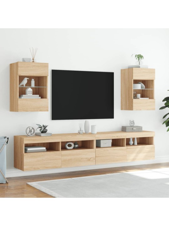 Nástěnná TV skříňka s LED osvětlením dub sonoma 40x30x60,5 cm