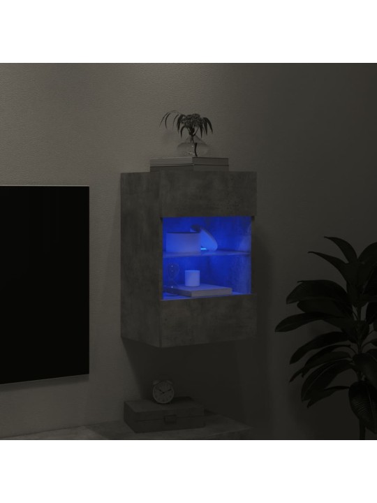Nástěnná TV skříňka s LED osvětlením betonově šedá 40x30x60,5cm