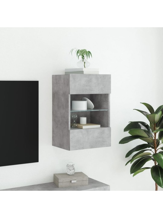 Nástěnná TV skříňka s LED osvětlením betonově šedá 40x30x60,5cm