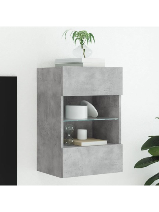 Nástěnná TV skříňka s LED osvětlením betonově šedá 40x30x60,5cm