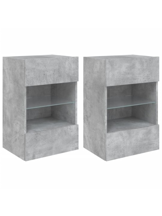 Nástěnné TV skříňky s LED 2 ks betonově šedé 40 x 30 x 60,5 cm