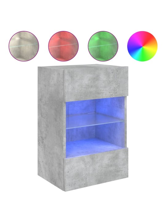 Nástěnné TV skříňky s LED 2 ks betonově šedé 40 x 30 x 60,5 cm