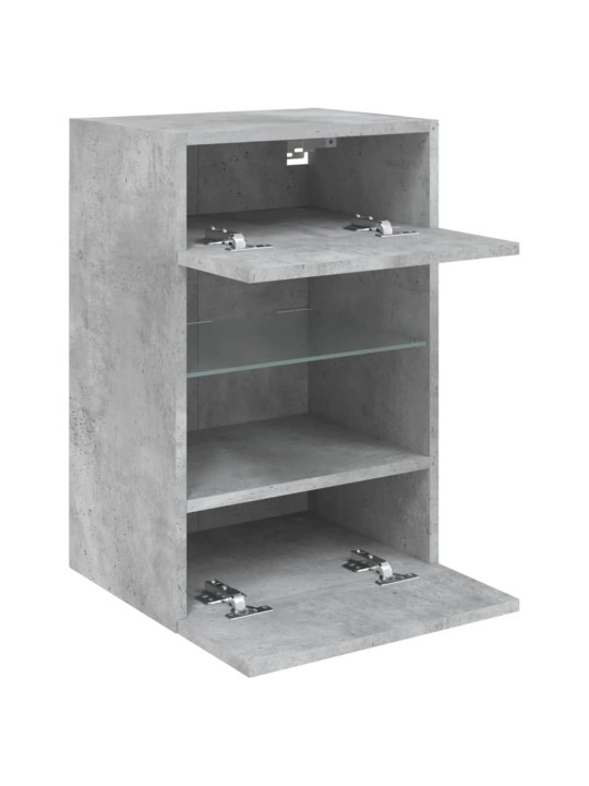 Nástěnné TV skříňky s LED 2 ks betonově šedé 40 x 30 x 60,5 cm
