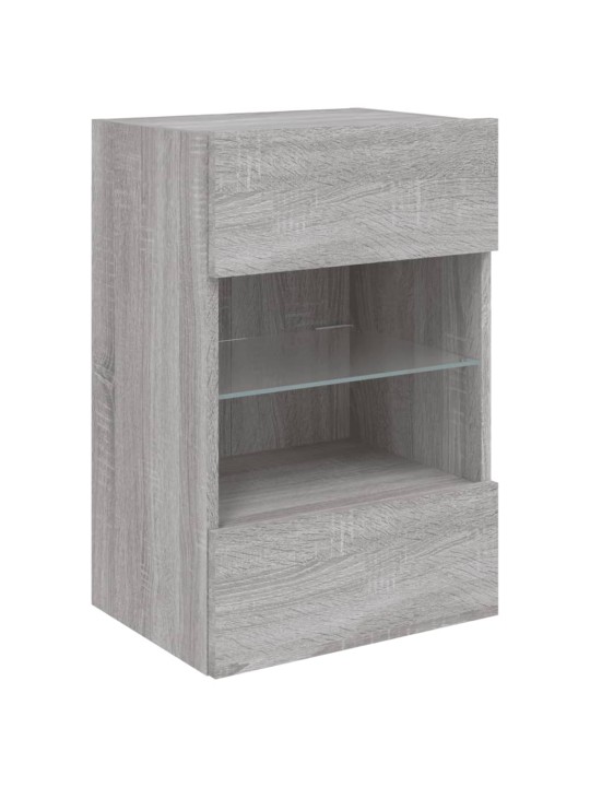 Nástěnná TV skříňka s LED osvětlením šedá sonoma 40x30x60,5 cm