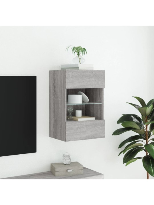 Nástěnná TV skříňka s LED osvětlením šedá sonoma 40x30x60,5 cm