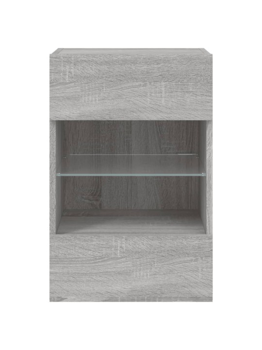 Nástěnná TV skříňka s LED osvětlením šedá sonoma 40x30x60,5 cm