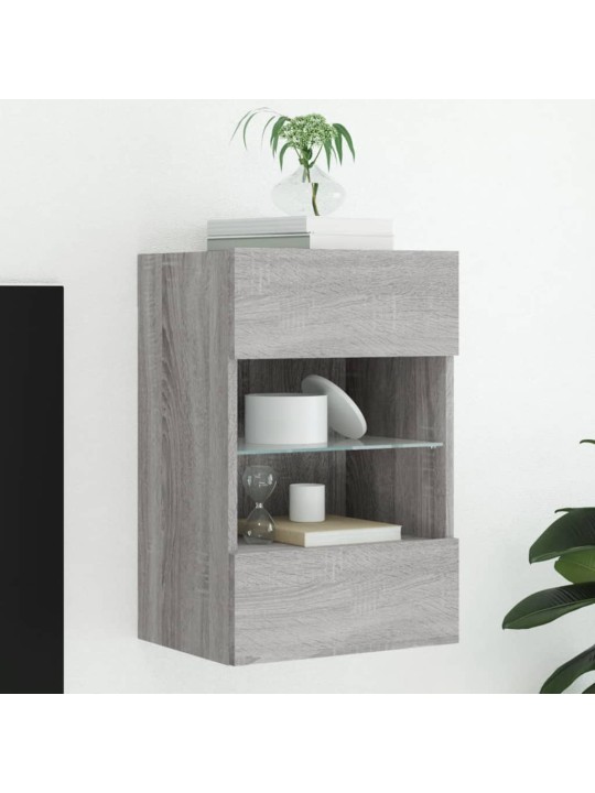 Nástěnná TV skříňka s LED osvětlením šedá sonoma 40x30x60,5 cm