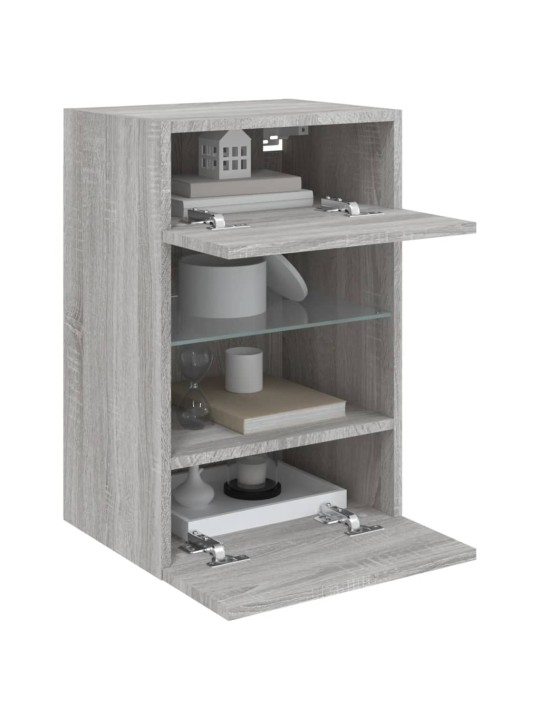 Nástěnné TV skříňky s LED 2 ks šedé sonoma 40 x 30 x 60,5 cm