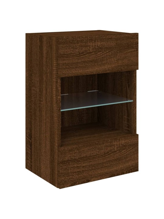 Nástěnná TV skříňka s LED osvětlením hnědý dub 40x30x60,5 cm