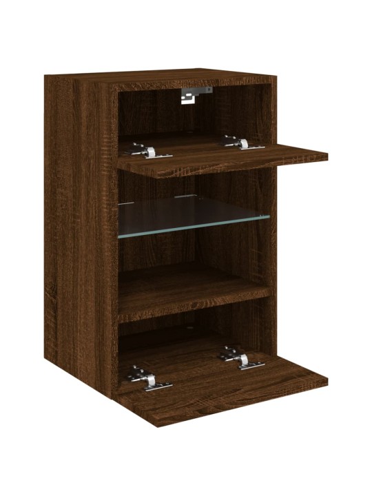 Nástěnná TV skříňka s LED osvětlením hnědý dub 40x30x60,5 cm