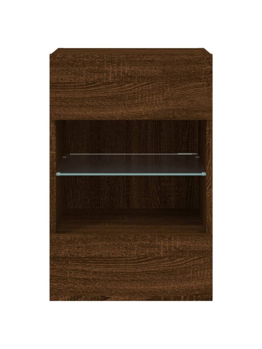 Nástěnná TV skříňka s LED osvětlením hnědý dub 40x30x60,5 cm