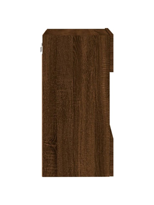 Nástěnná TV skříňka s LED osvětlením hnědý dub 40x30x60,5 cm