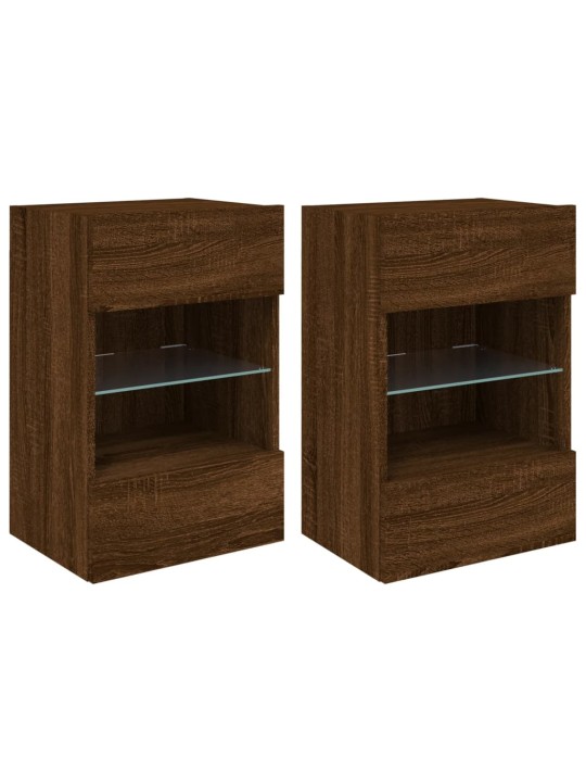 Nástěnné TV skříňky s LED 2 ks hnědý dub 40 x 30 x 60,5 cm