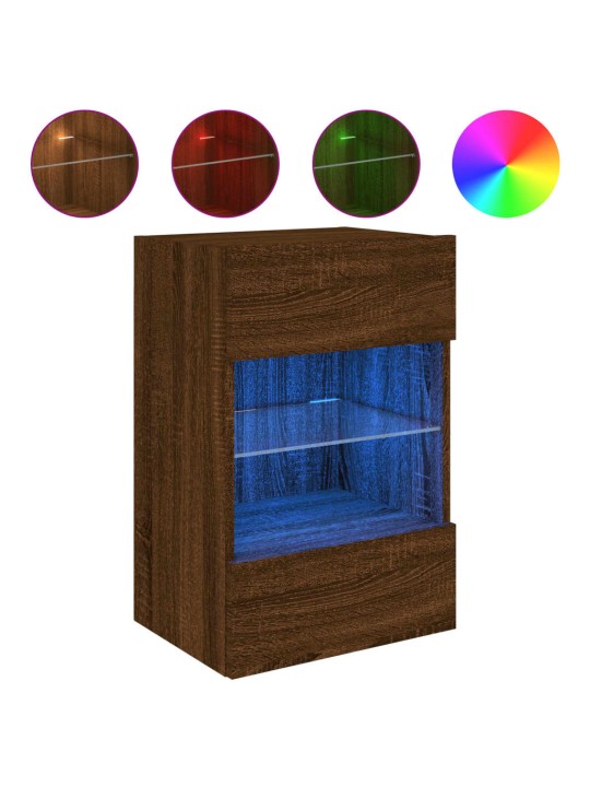 Nástěnné TV skříňky s LED 2 ks hnědý dub 40 x 30 x 60,5 cm