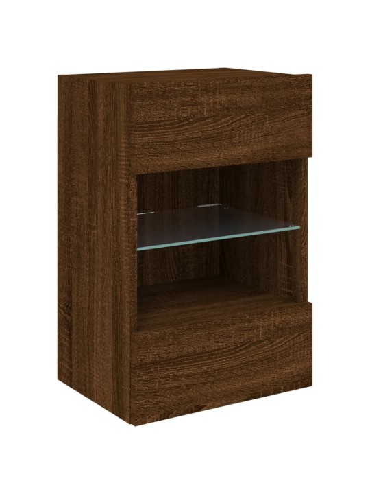 Nástěnné TV skříňky s LED 2 ks hnědý dub 40 x 30 x 60,5 cm