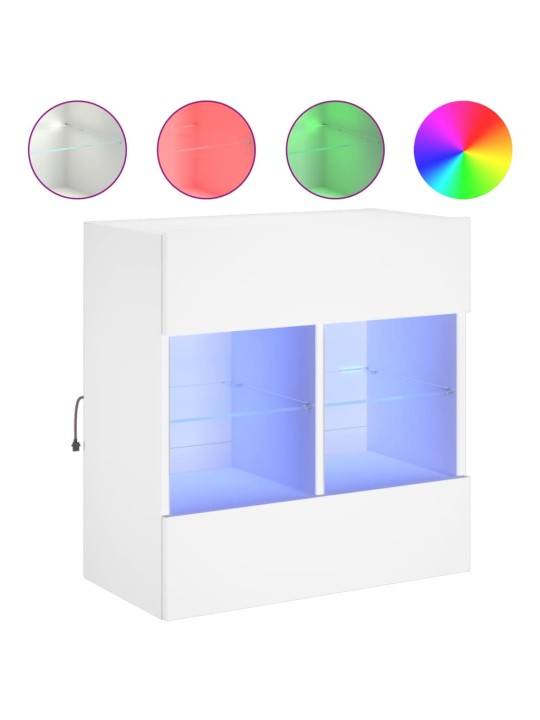 Nástěnná TV skříňka s LED osvětlením bílá 58,5 x 30 x 60,5 cm