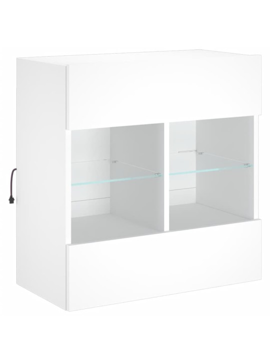 Nástěnná TV skříňka s LED osvětlením bílá 58,5 x 30 x 60,5 cm
