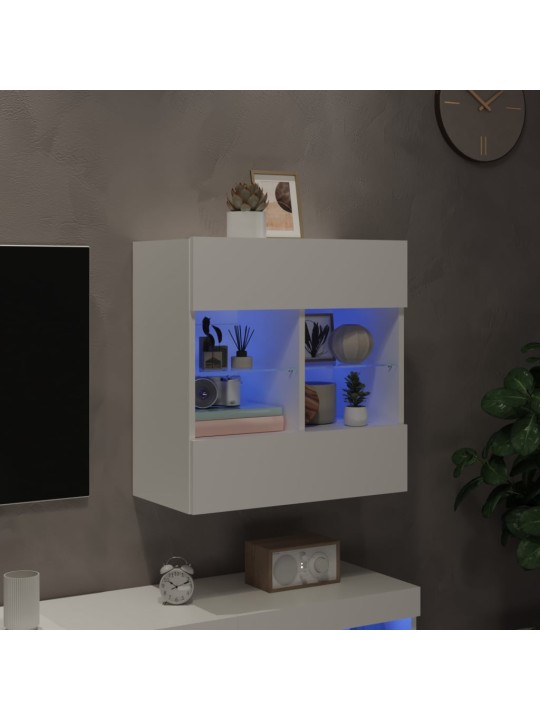 Nástěnná TV skříňka s LED osvětlením bílá 58,5 x 30 x 60,5 cm