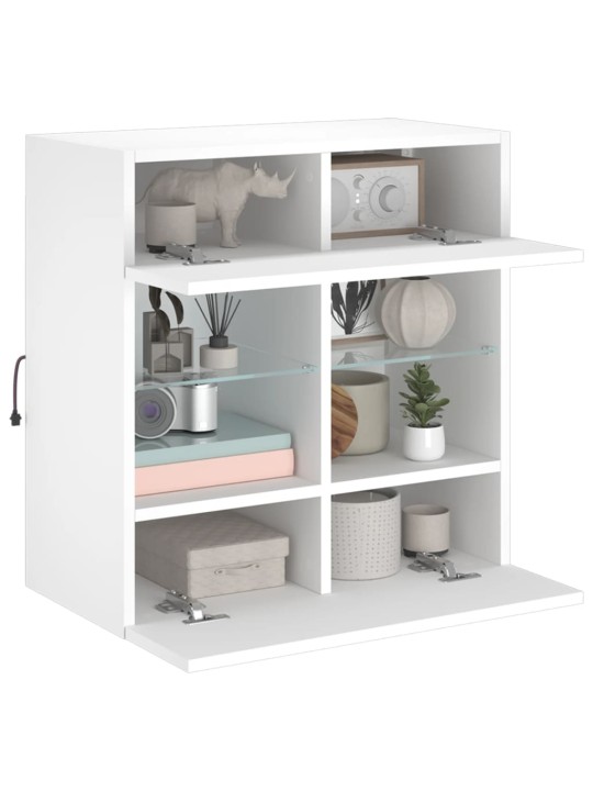 Nástěnná TV skříňka s LED osvětlením bílá 58,5 x 30 x 60,5 cm