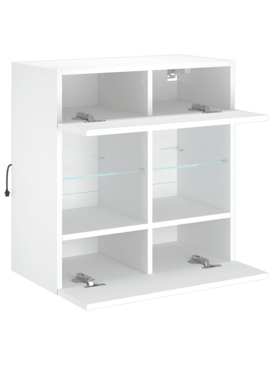 Nástěnná TV skříňka s LED osvětlením bílá 58,5 x 30 x 60,5 cm