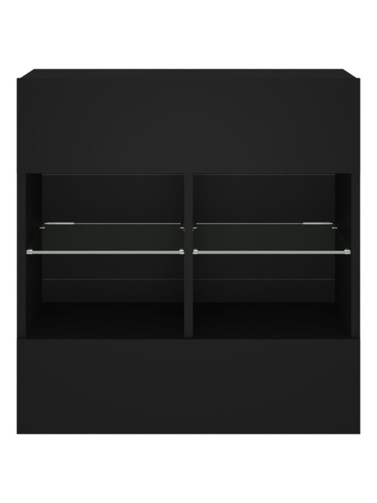 Nástěnná TV skříňka s LED osvětlením černá 58,5 x 30 x 60,5 cm