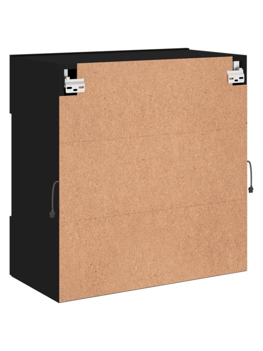 Nástěnná TV skříňka s LED osvětlením černá 58,5 x 30 x 60,5 cm
