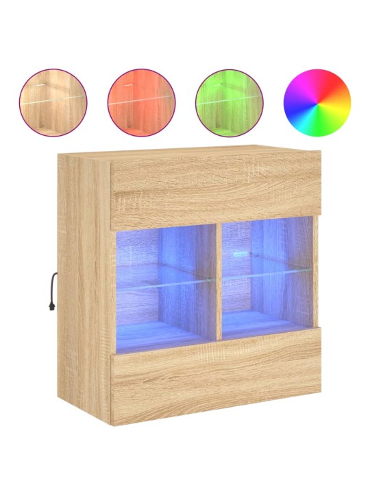 Nástěnná TV skříňka s LED osvětlením dub sonoma 58,5x30x60,5 cm