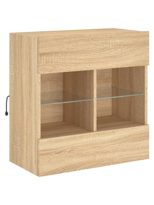 Nástěnná TV skříňka s LED osvětlením dub sonoma 58,5x30x60,5 cm