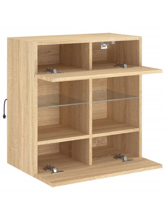 Nástěnná TV skříňka s LED osvětlením dub sonoma 58,5x30x60,5 cm