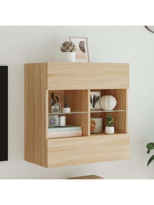 Nástěnná TV skříňka s LED osvětlením dub sonoma 58,5x30x60,5 cm