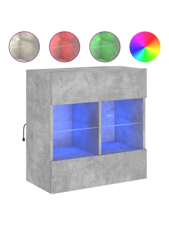 Nástěnná TV skříňka s LED betonově šedá 58,5 x 30 x 60,5 cm