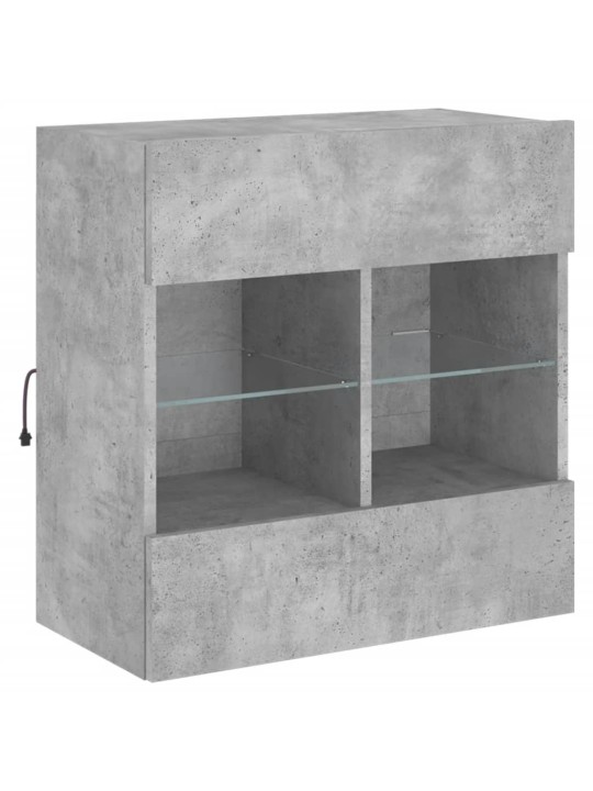 Nástěnná TV skříňka s LED betonově šedá 58,5 x 30 x 60,5 cm