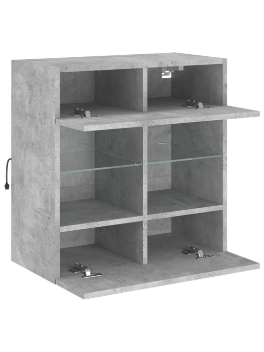 Nástěnná TV skříňka s LED betonově šedá 58,5 x 30 x 60,5 cm