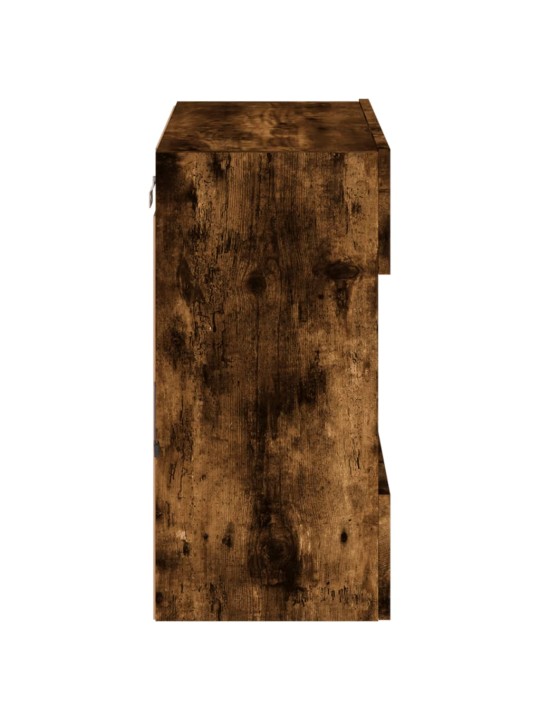 Nástěnná TV skříňka s LED osvětlením kouřový dub 58,5x30x60,5cm