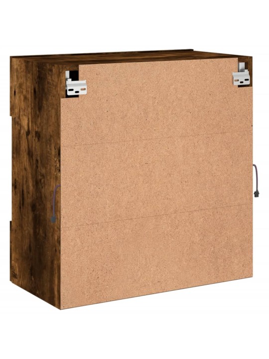 Nástěnná TV skříňka s LED osvětlením kouřový dub 58,5x30x60,5cm