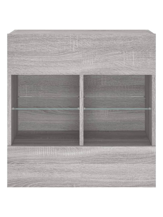 Nástěnná TV skříňka s LED osvětlením šedá sonoma 58,5x30x60,5cm