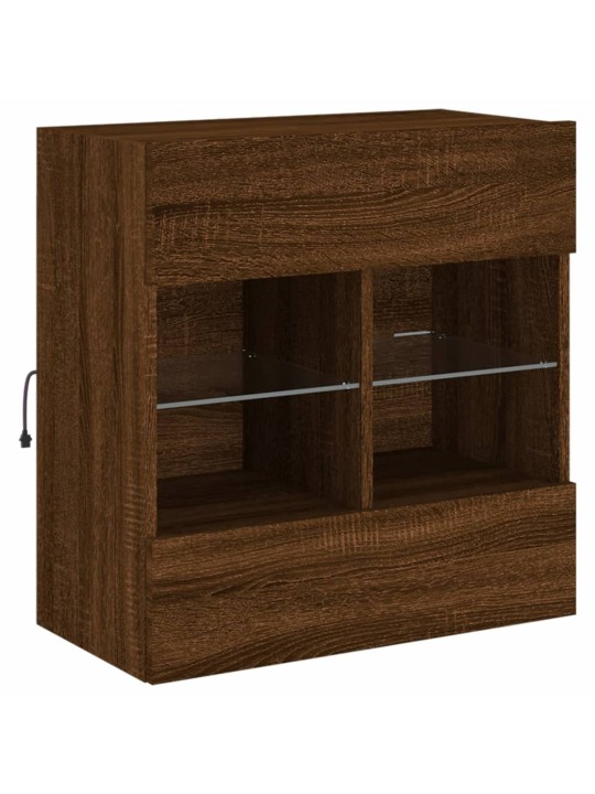 Nástěnná TV skříňka s LED osvětlením hnědý dub 58,5x30x60,5 cm