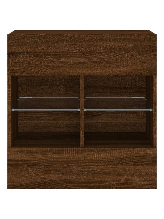 Nástěnná TV skříňka s LED osvětlením hnědý dub 58,5x30x60,5 cm
