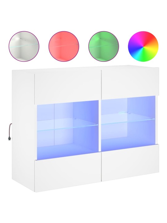 Nástěnná TV skříňka s LED osvětlením bílá 78,5 x 30 x 60,5 cm