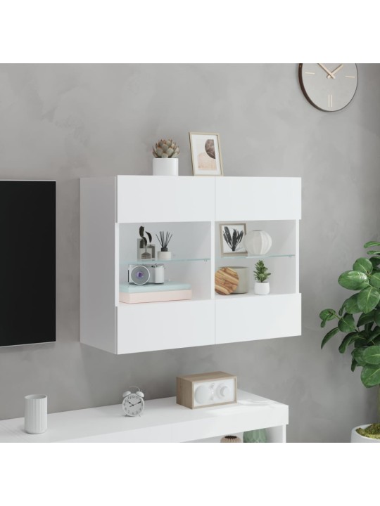 Nástěnná TV skříňka s LED osvětlením bílá 78,5 x 30 x 60,5 cm