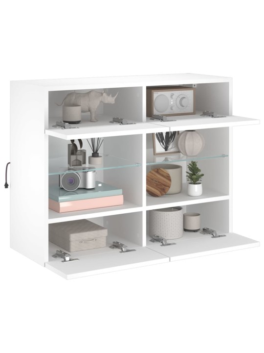 Nástěnná TV skříňka s LED osvětlením bílá 78,5 x 30 x 60,5 cm