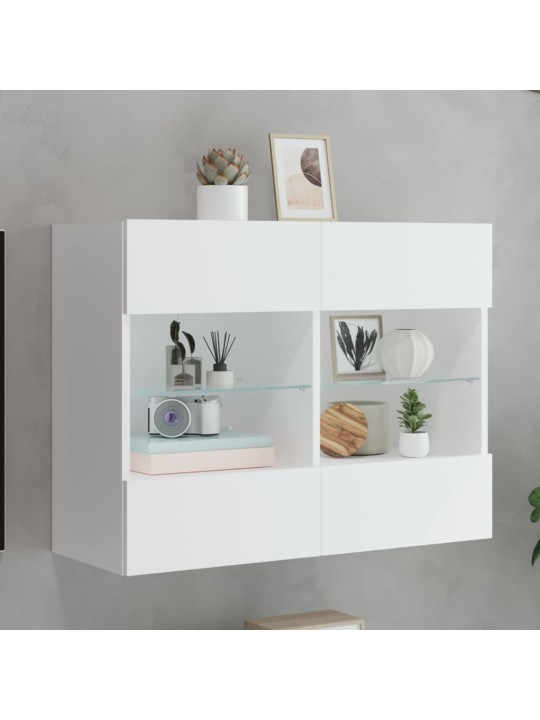 Nástěnná TV skříňka s LED osvětlením bílá 78,5 x 30 x 60,5 cm