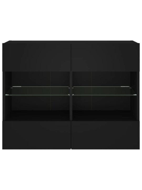 Nástěnná TV skříňka s LED osvětlením černá 78,5 x 30 x 60,5 cm