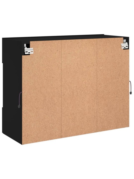 Nástěnná TV skříňka s LED osvětlením černá 78,5 x 30 x 60,5 cm